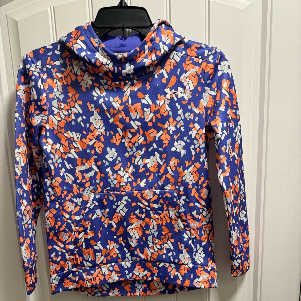 Under Armour Kids Medium Hoodie – Blue Orange White Abstract Print